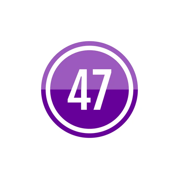 47의 자주색 일러스트레이션 아이콘 — 스톡 벡터