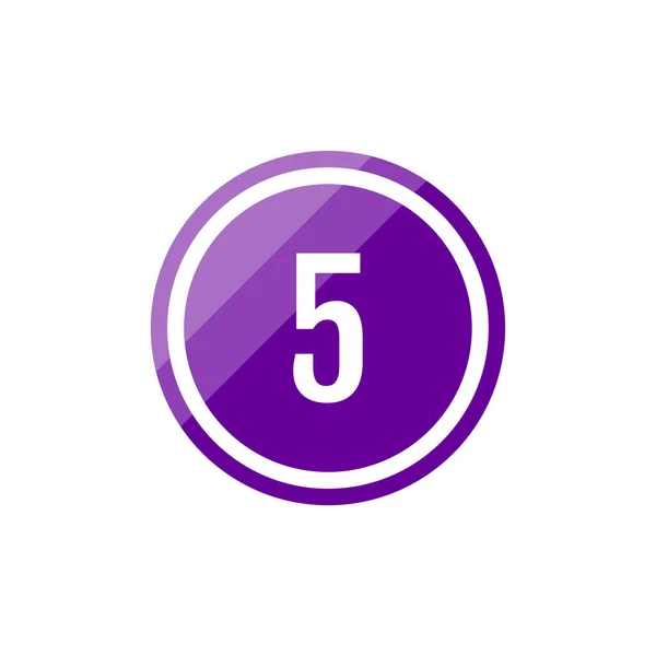 Круглое Стекло Фиолетовый Векторный Знак Знак Знака Номер — стоковый вектор