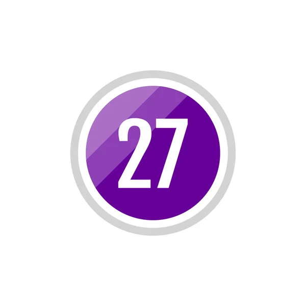 27의 자주색 일러스트레이션 아이콘 — 스톡 벡터