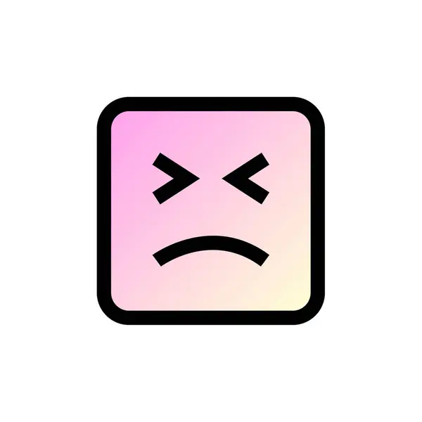 Vyplněný Obrys Smutný Obličej Ikona Izolované Bílém Pozadí Smutný Emotikon — Stockový vektor