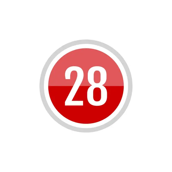 Número Icono Redondo Ilustración Web Simple Del Botón — Vector de stock