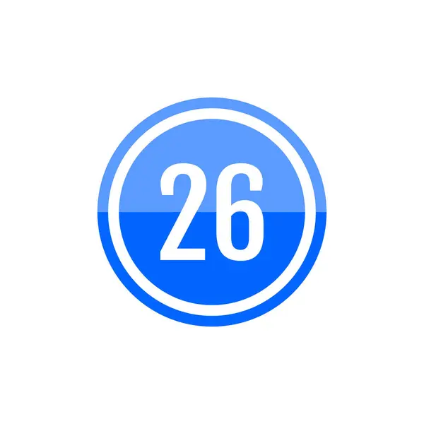 Icono Signo Ilustración Vector Redondo Azul Del Número — Vector de stock