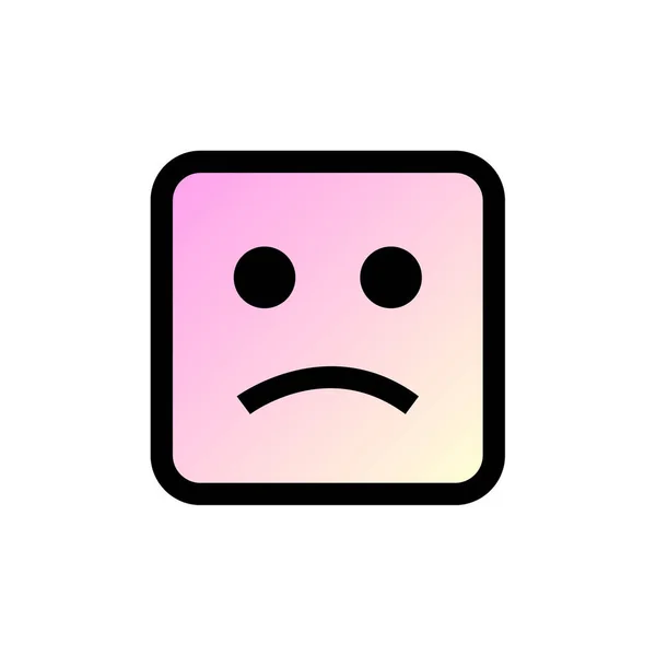Smutná Tvář Emoji Ikona Vektorová Ilustrace — Stockový vektor
