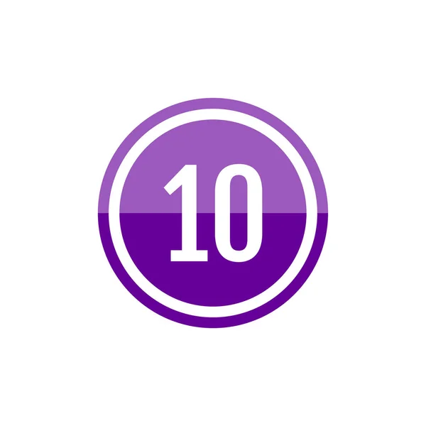 圆形玻璃紫色矢量符号图标10号 — 图库矢量图片