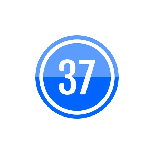Blauer Runder Vektor Illustration Zeichen Symbol Der Zahl — Stockvektor