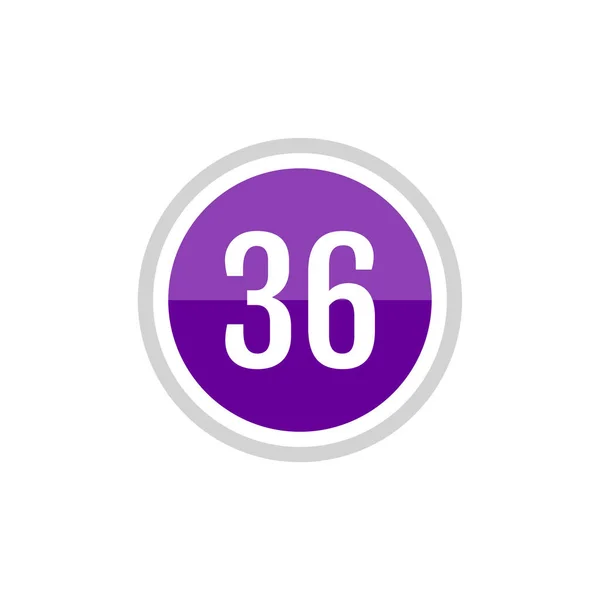 Круглое Стекло Фиолетовый Векторный Знак Знак Знак Цифры — стоковый вектор