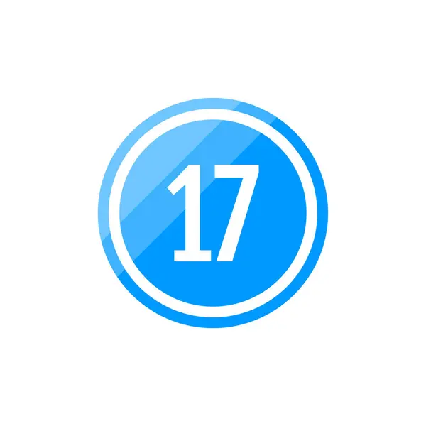 ラウンドベクトルイラストサイン番号17のアイコン — ストックベクタ