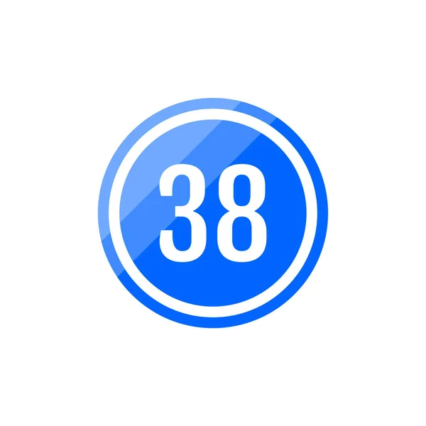 Blauer Runder Vektor Illustration Zeichen Symbol Der Zahl — Stockvektor