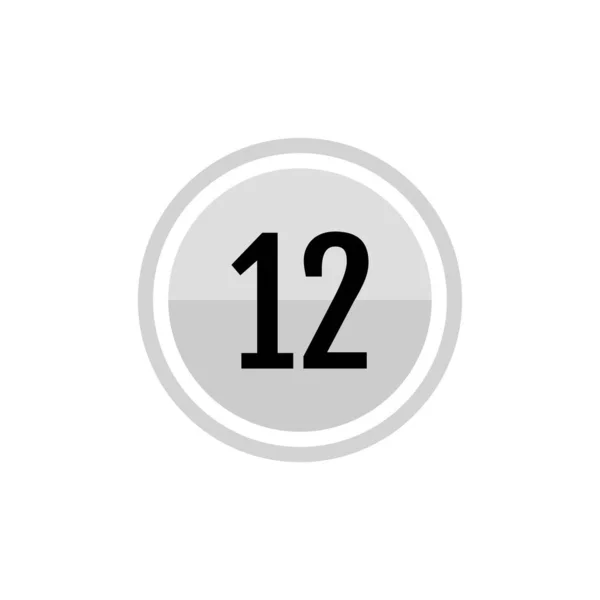ラウンドベクトルイラストサイン 番号12のアイコン — ストックベクタ