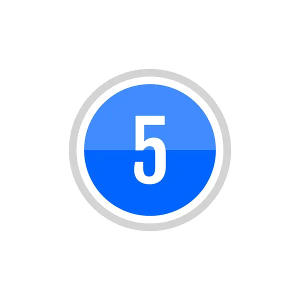 Illustration Vectorielle Ronde Bleue Icône Numéro — Image vectorielle