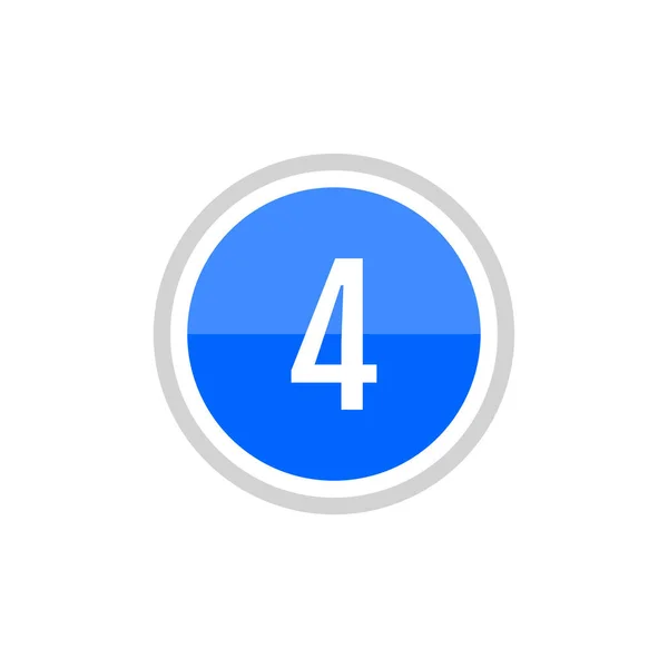 数字4的蓝色圆形矢量符号图标 — 图库矢量图片