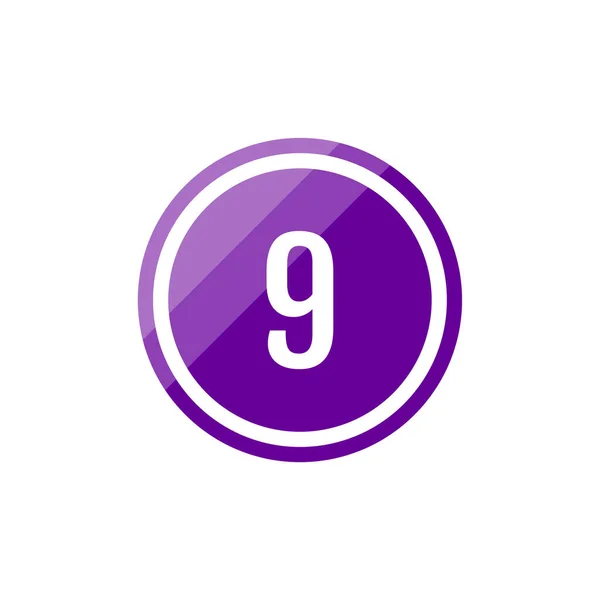 圆形玻璃紫色矢量符号图标9号 — 图库矢量图片