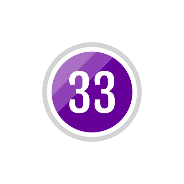 Číslo Kruhové Ikoně Jednoduché Webové Tlačítko — Stockový vektor