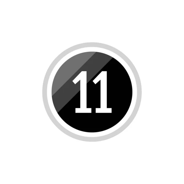 数字第11轮矢量标志设计 — 图库矢量图片