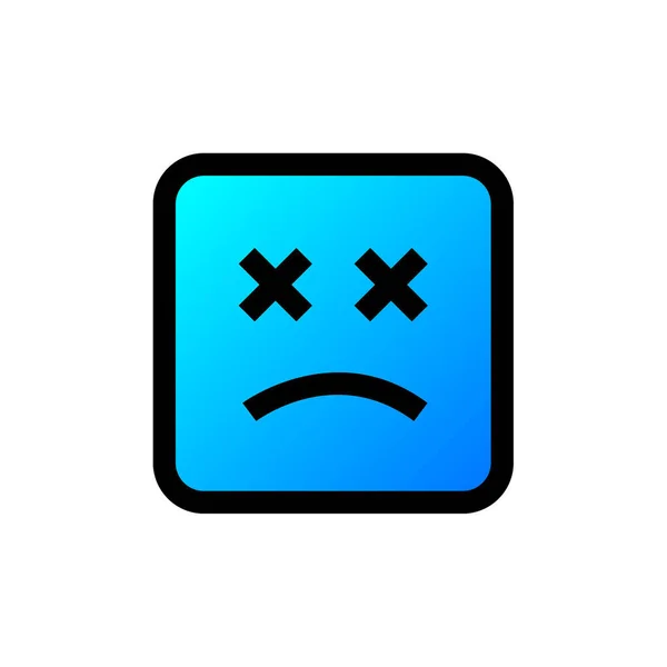 Smutný Obličej Ikona Kreslený Styl — Stockový vektor