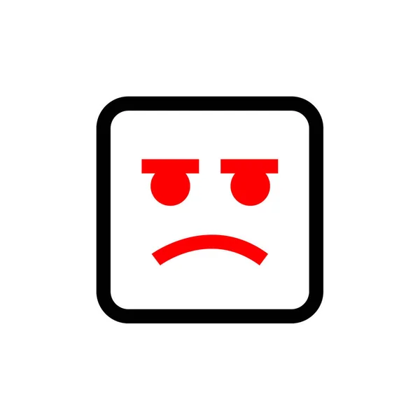 Smutný Emotikon Jednoduchý Styl — Stockový vektor