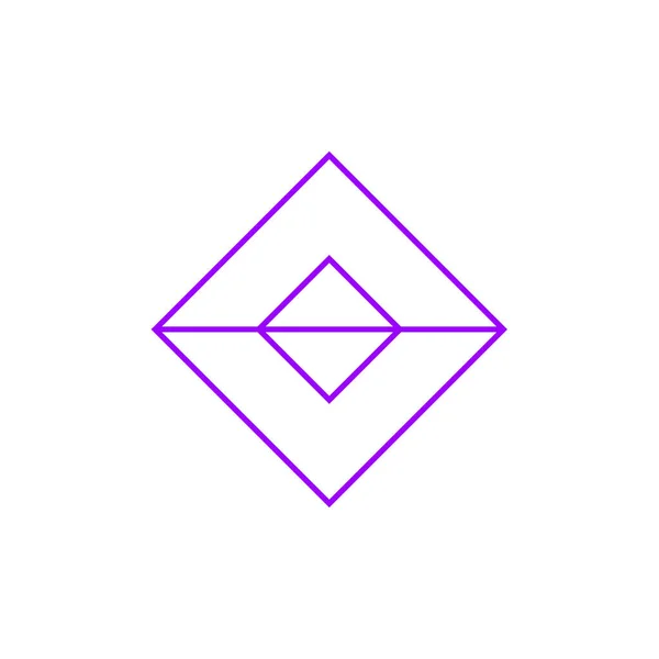 Diamant Linje Ikon Färgglada Illustration — Stock vektor