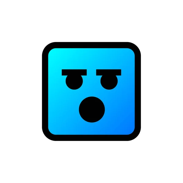 Rozzlobený Obličej Emotikon Plochý Styl — Stockový vektor