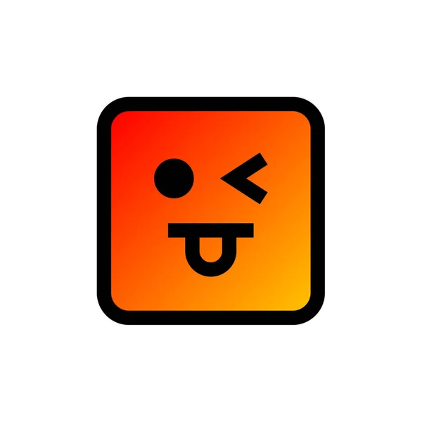 Emoji Vierkante Ronde Vet Vector Illustratie — Stockvector