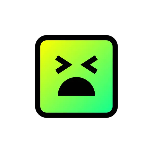 Emoji Cuadrado Redondo Negrita Vector Ilustración — Vector de stock