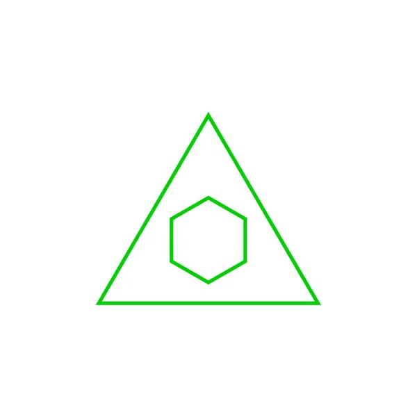 Grüne Und Schwarze Linie Kunst Geometrische Dreiecke Logo Design — Stockvektor