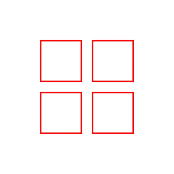 Векторная Иллюстрация Пустой Красной Квадратной Иконки — стоковый вектор