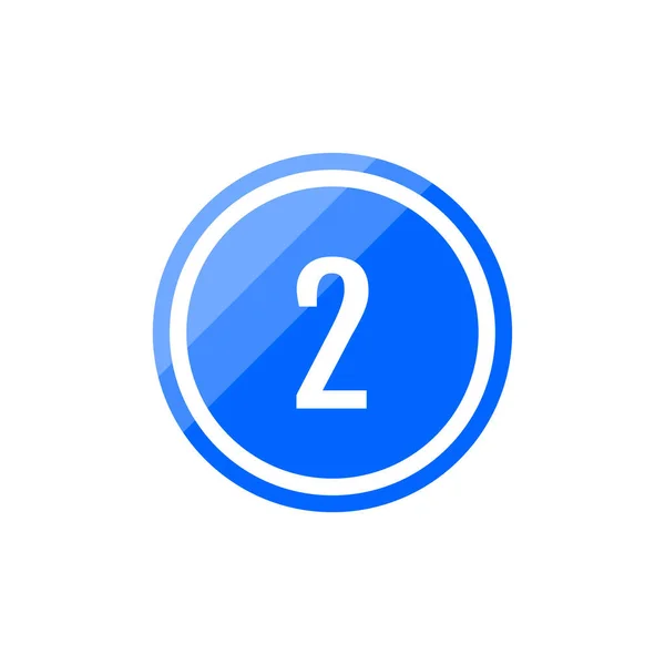 Blaue Runde Vektor Illustration Zeichen Symbol Der Zahl — Stockvektor