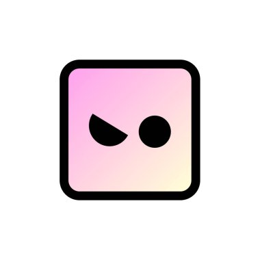 Emoji kare simgesi, vektör illüstrasyon tasarımı 