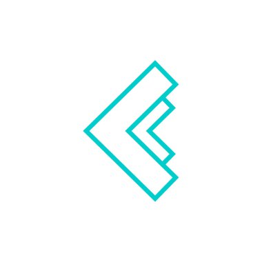 E harfi üçgen geometrik sembol vektör logosu tasarımı