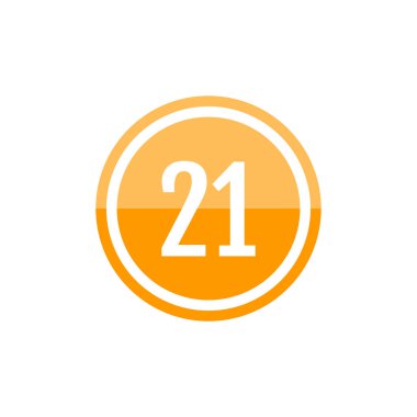 21 numaranın yuvarlak vektör illüstrasyon simgesi