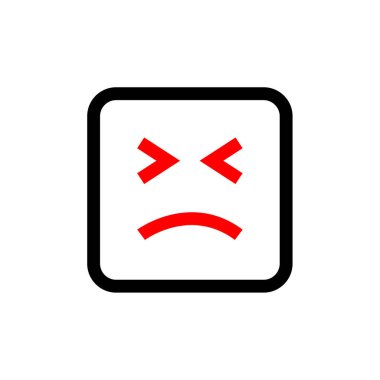 Emoji kare simgesi, vektör illüstrasyon tasarımı 