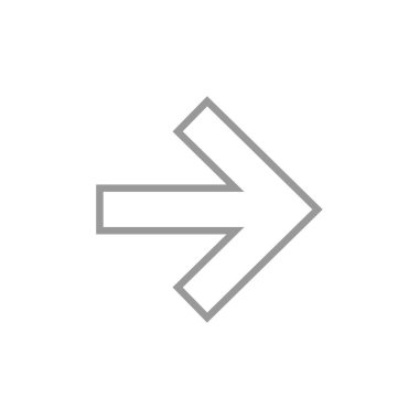 Web ve mobil uygulama tasarımınız için beyaz arkaplanda izole edilmiş ok ikonu vektörü, sağ ok yönü logo kavramı