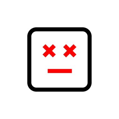 Emoji kare simgesi, vektör illüstrasyon tasarımı 