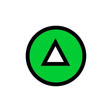 Yuvarlak okların yeşil ve siyah ikonlarının vektör illüstrasyonu