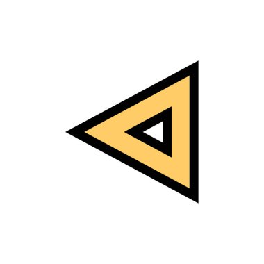 Üçgen, geometrik şekil, çizgi simgesi logo vektör çizimi şablonu. düz çizgi vektörü