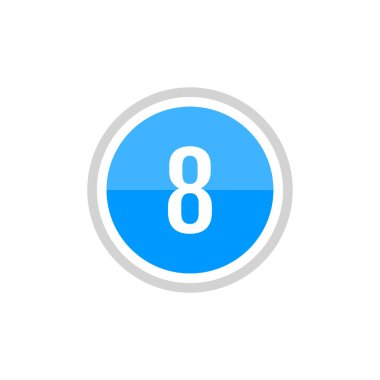 8 numaralı yuvarlak vektör illüstrasyon simgesi