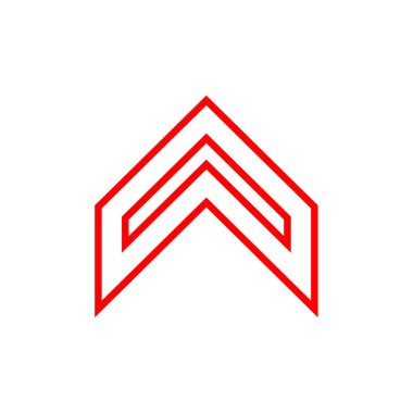 Beyaz arkaplanda izole edilmiş ok simgesinin vektör çizimi  