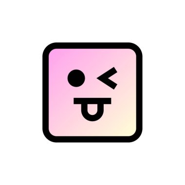 Emoji kare simgesi, vektör illüstrasyon tasarımı 