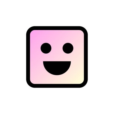 Emoji kare simgesi, vektör illüstrasyon tasarımı 