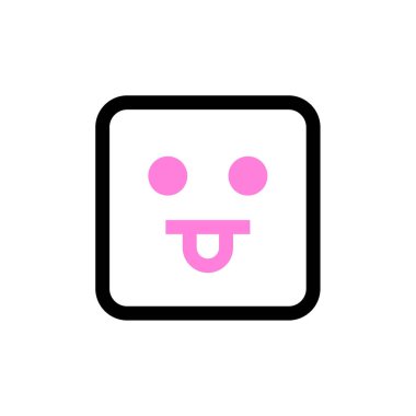 Emoji kare simgesi, vektör illüstrasyon tasarımı 