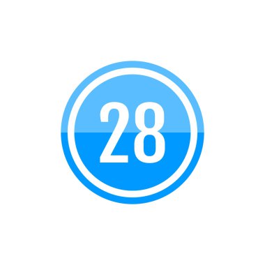 28 numaralı yuvarlak vektör illüstrasyon simgesi