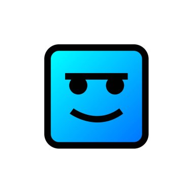 Emoji kare simgesi, vektör illüstrasyon tasarımı 