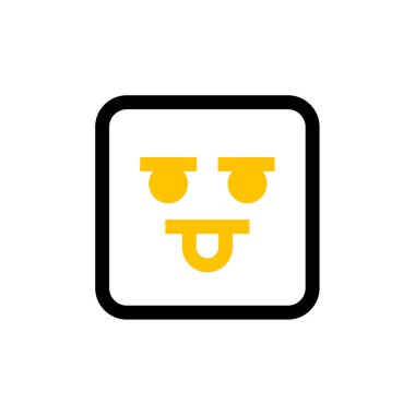 Emoji kare simgesi, vektör illüstrasyon tasarımı 