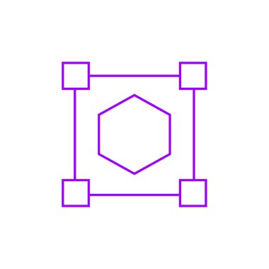 beyaz arkaplanda izole edilmiş mor simge