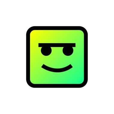 Emoji kabartması düz simge, vektör ilülasyonu