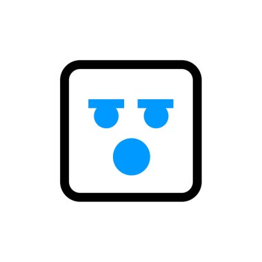 Emoji kabartması düz simge, vektör ilülasyonu