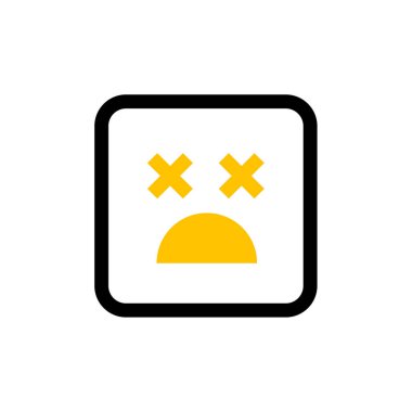 Emoji kabartması düz simge, vektör ilülasyonu