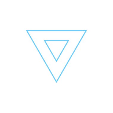 Beyaz arkaplanda üçgen vektör simgesi