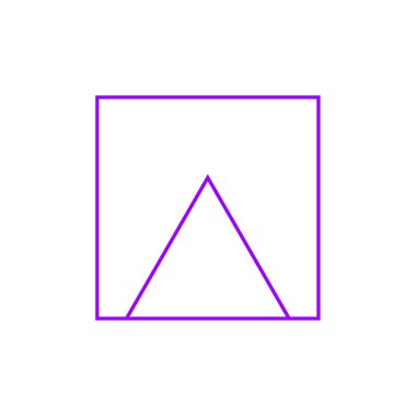 Bir üçgen simgesinin vektör illüstrasyonu