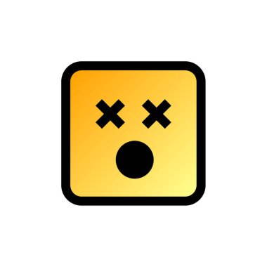 Emoji kabartması düz simge, vektör ilülasyonu